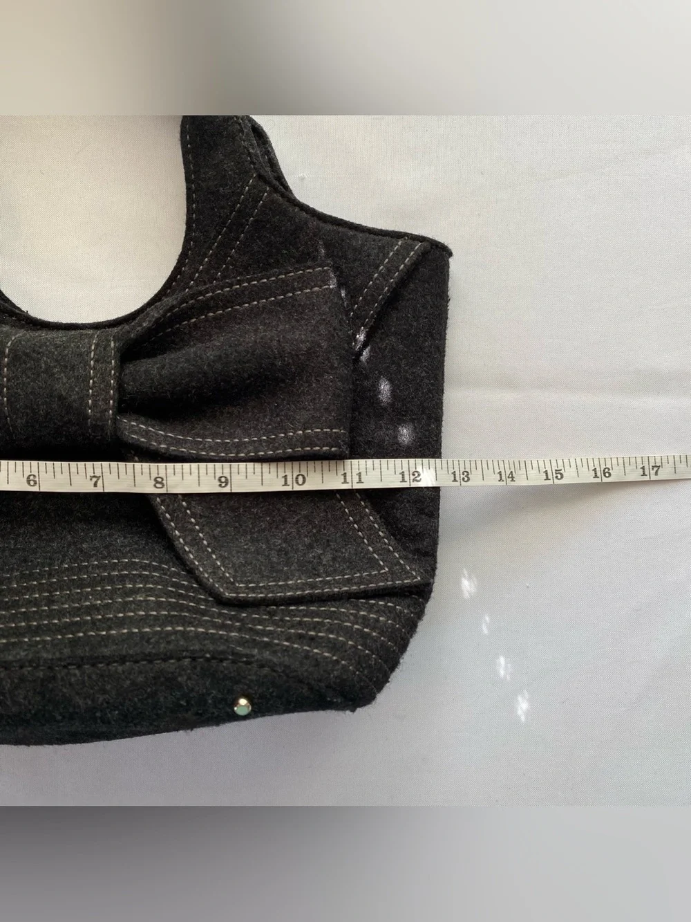 RARE Kate Spade Charcoal Grey Wool Pilgrim Hill Tate Tote Bag Quiet Luxury